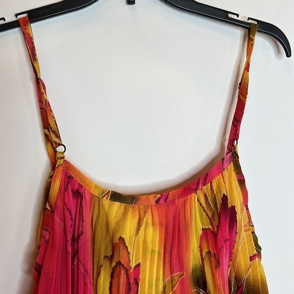Multi-Color Printed Pleated Free-Flowing Dress - Picture 8 of 15